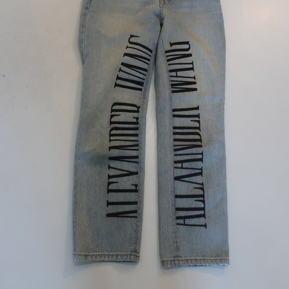Womens Alexander Wang Blue (Item-79) Cult Straight Leg High-Rise Denim Jeans 25 - Picture 8 of 14